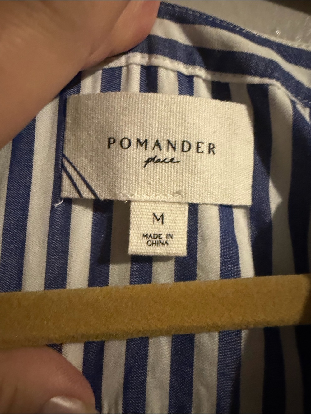 Pomander Place Blue & White Striped Tiered V-Notch Cotton Mini Dress Coastal - Picture 4 of 12